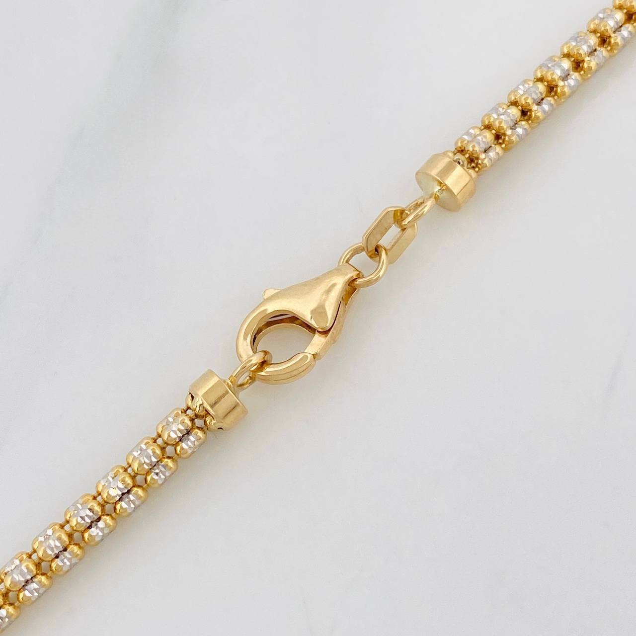 Cadena Ice 19.8g / 60cm / 3.2mm Dos Oros Amarillo Blanco 18K