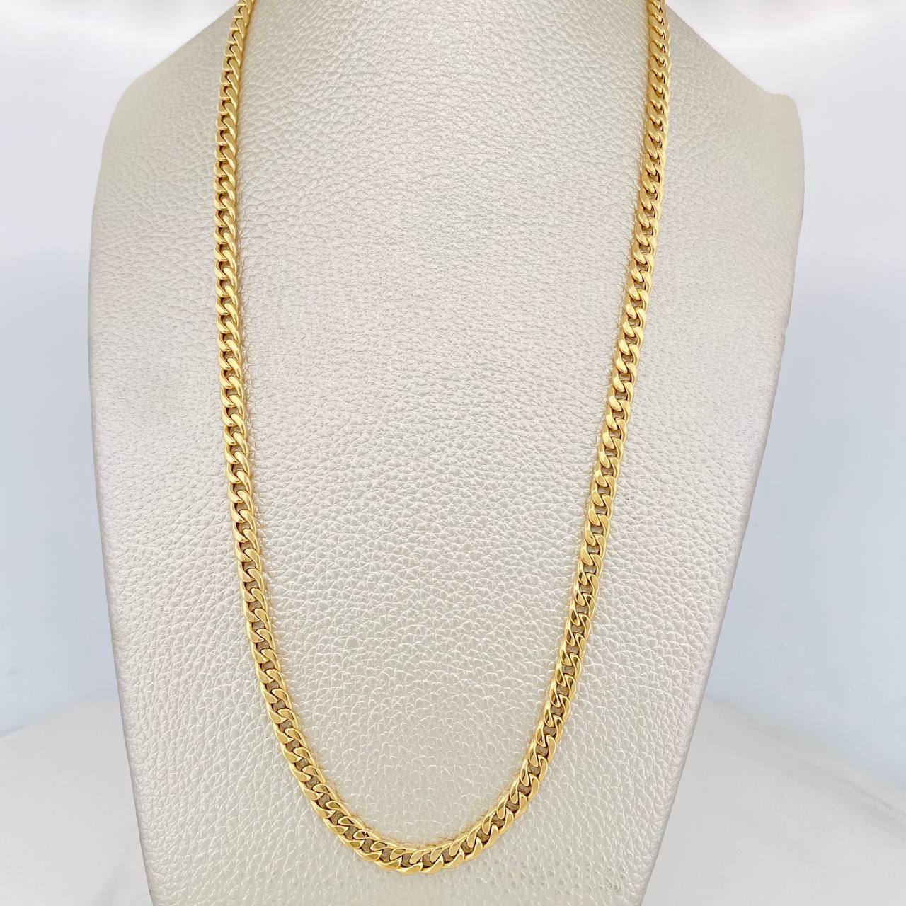 Cadena Cubana 4.65g / 60cm / 4.3mm Oro Amarillo 18K