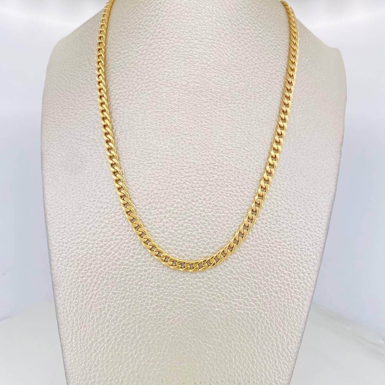 Cadena Cubana 4.1g / 50cm / 4.3mm Oro Amarillo 18K