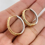 Candongas Dali 6.65g / 2cm Dos Oros Amarillo Blanco 18K