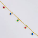 Pulso Modulable Aro Seguido Circulos Colgantes 1.9g / 18.6cm - 16.3cm / 1.3mm Oro Amarillo 18K