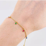 Pulso Modulable Aro Seguido Circulos Colgantes 1.9g / 18.6cm - 16.3cm / 1.3mm Oro Amarillo 18K