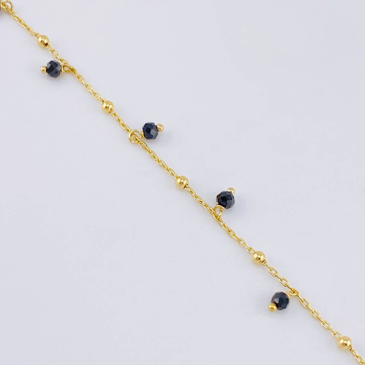 Pulso Modulable Aro Seguido Bolas Intercaladas 1.85g / 18.4cm - 16.6cm / 1.3mm Oro Amarillo 18K