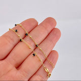 Pulso Modulable Aro Seguido Bolas Intercaladas 1.85g / 20cm - 18.1cm / 1.2mm Oro Amarillo 18K