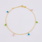 Pulso Modulable Aro Seguido Chispas Arcoiris 1.45g / 20cm - 18.1cm / 1.3mm Oro Amarillo 18K