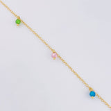 Pulso Modulable Aro Seguido Chispas Arcoiris 1.45g / 20cm - 18.1cm / 1.3mm Oro Amarillo 18K