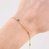 Pulso Modulable Aro Seguido Chispas Arcoiris 1.45g / 20cm - 18.1cm / 1.3mm Oro Amarillo 18K