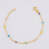 Pulso Modulable Aro Seguido Chispas Arcoiris 0.95g / 14.1cm - 12.4cm / 1.3mm Oro Amarillo 18K