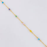 Pulso Modulable Aro Seguido Chispas Arcoiris 0.95g / 14.1cm - 12.4cm / 1.3mm Oro Amarillo 18K