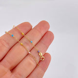 Pulso Modulable Aro Seguido Chispas Arcoiris 0.95g / 14.1cm - 12.4cm / 1.3mm Oro Amarillo 18K