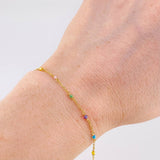 Pulso Modulable Aro Seguido Chispas Arcoiris 0.95g / 14.1cm - 12.4cm / 1.3mm Oro Amarillo 18K