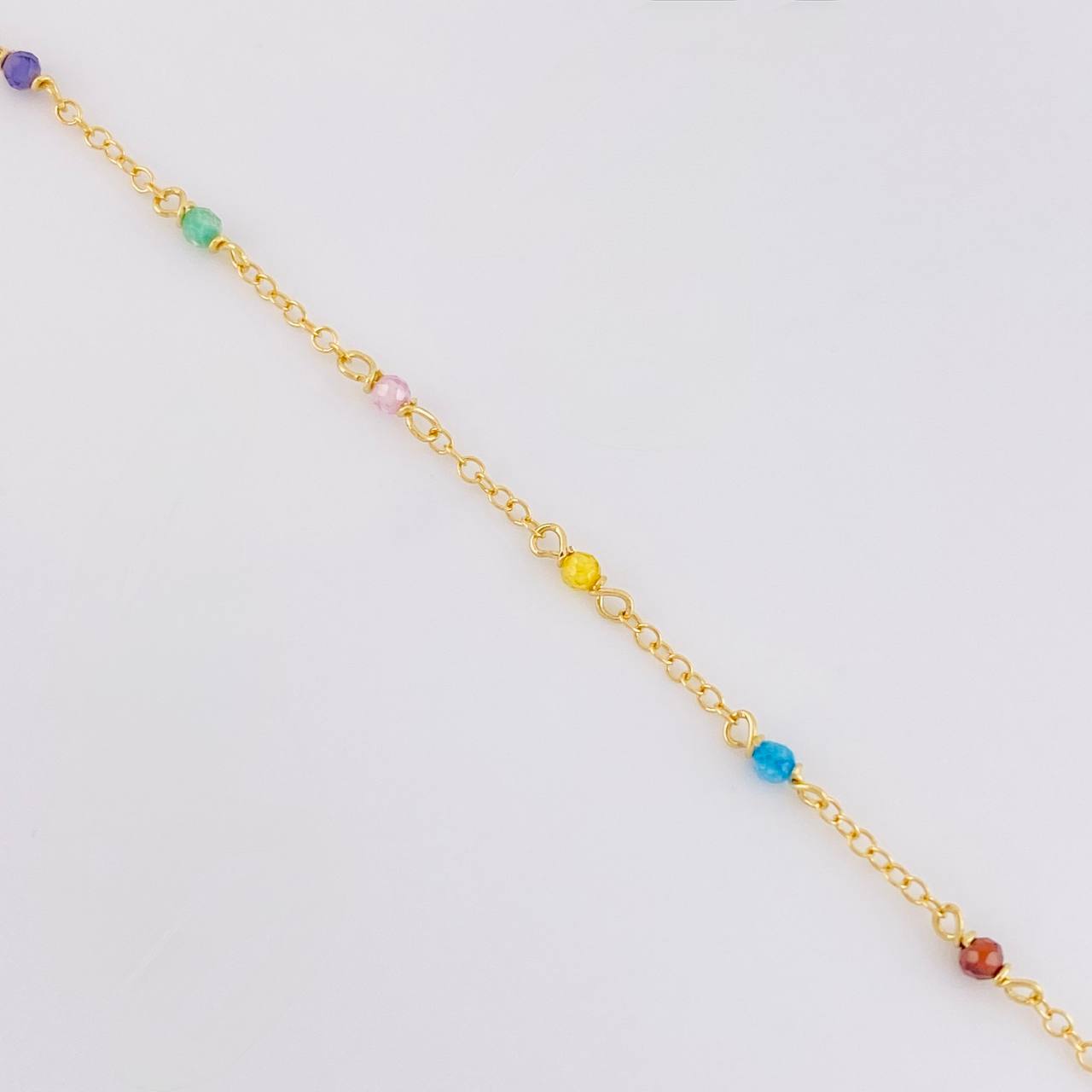 Pulso Modulable Aro Seguido Chispas Arcoiris 1.1g / 16.2cm - 14.5cm / 1.3mm Oro Amarillo 18K