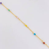 Pulso Modulable Aro Seguido Chispas Arcoiris 1.1g / 16.2cm - 14.5cm / 1.3mm Oro Amarillo 18K