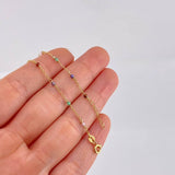 Pulso Modulable Aro Seguido Chispas Arcoiris 1.1g / 16.2cm - 14.5cm / 1.3mm Oro Amarillo 18K