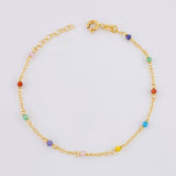 Pulso Modulable Aro Seguido Chispas Arcoiris 1.1g / 16.1cm - 14.4cm / 1.3mm Oro Amarillo 18K