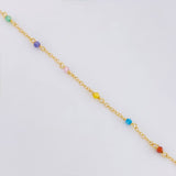 Pulso Modulable Aro Seguido Chispas Arcoiris 1.1g / 16.1cm - 14.4cm / 1.3mm Oro Amarillo 18K