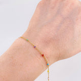 Pulso Modulable Aro Seguido Chispas Arcoiris 1.1g / 16.1cm - 14.4cm / 1.2mm Oro Amarillo 18K