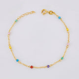 Pulso Modulable Aro Seguido Chispas Arcoiris 1.1g / 16.1cm - 14.4cm / 1.2mm Oro Amarillo 18K