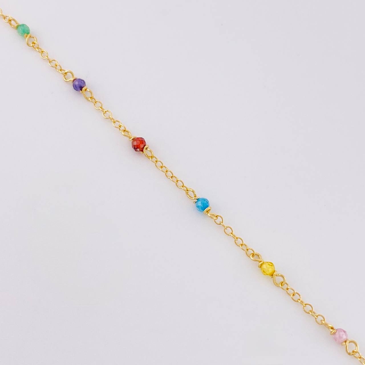 Pulso Modulable Aro Seguido Chispas Arcoiris 1.1g / 16.1cm - 14.4cm / 1.2mm Oro Amarillo 18K