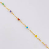 Pulso Modulable Aro Seguido Chispas Arcoiris 1.1g / 16.1cm - 14.4cm / 1.2mm Oro Amarillo 18K