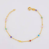 Pulso Modulable Aro Seguido Chispas Arcoiris 1g / 14.5cm - 12.6cm / 1.2mm Oro Amarillo 18K