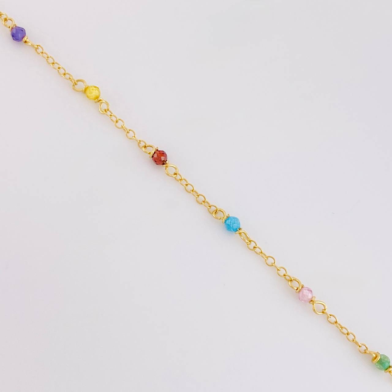 Pulso Modulable Aro Seguido Chispas Arcoiris 1g / 14.5cm - 12.6cm / 1.2mm Oro Amarillo 18K