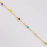 Pulso Modulable Aro Seguido Chispas Arcoiris 1g / 14.5cm - 12.6cm / 1.2mm Oro Amarillo 18K