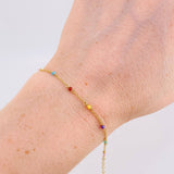 Pulso Modulable Aro Seguido Chispas Arcoiris 1g / 14.5cm - 12.6cm / 1.2mm Oro Amarillo 18K