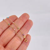 Pulso Modulable Aro Seguido Chispas Arcoiris 1g / 14.5cm - 12.6cm / 1.2mm Oro Amarillo 18K