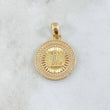 Dije Medalla Letra L 4.6gr / 3.1cm / Circones Blancos Oro Amarillo 18K