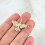 Dije Ave 2.95gr / 2.4cm / Circones Blancos Oro Amarillo 18K