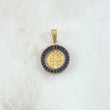 Dije San Benito En Aro Móvil  2.25gr / 2cm / Circones Negros Oro Amarillo 18K