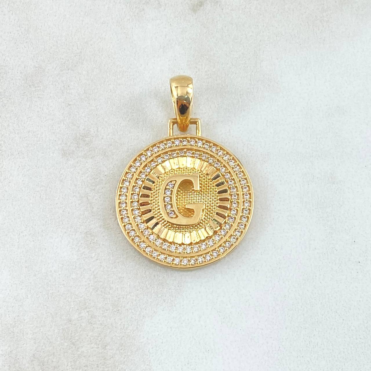 Dije Medalla Letra G 4.7g / 3.1cm Oro Amarillo 18K