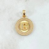 Dije Medalla Letra G 4.7g / 3.1cm Oro Amarillo 18K