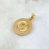 Dije Medalla Letra G 4.65gr / 3cm / Oro Amarillo 18K *
