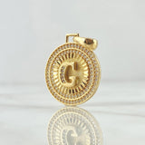 Dije Medalla Letra G 4.8gr / 3cm / Oro Amarillo 18K