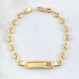 Pulso Bebé GC Placa Rectangular  2.95gr / 16cm / 5mm Borde Liso Oro Amarillo 18K