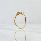 Anillo Trebol Liso 2.1gr / T7 / Circon Fucsia Oro Amarillo 18K
