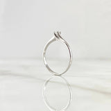 Anillo Solitario Liso 1.3gr / T5 3/4 / Circon Blanco Oro Blanco 18K