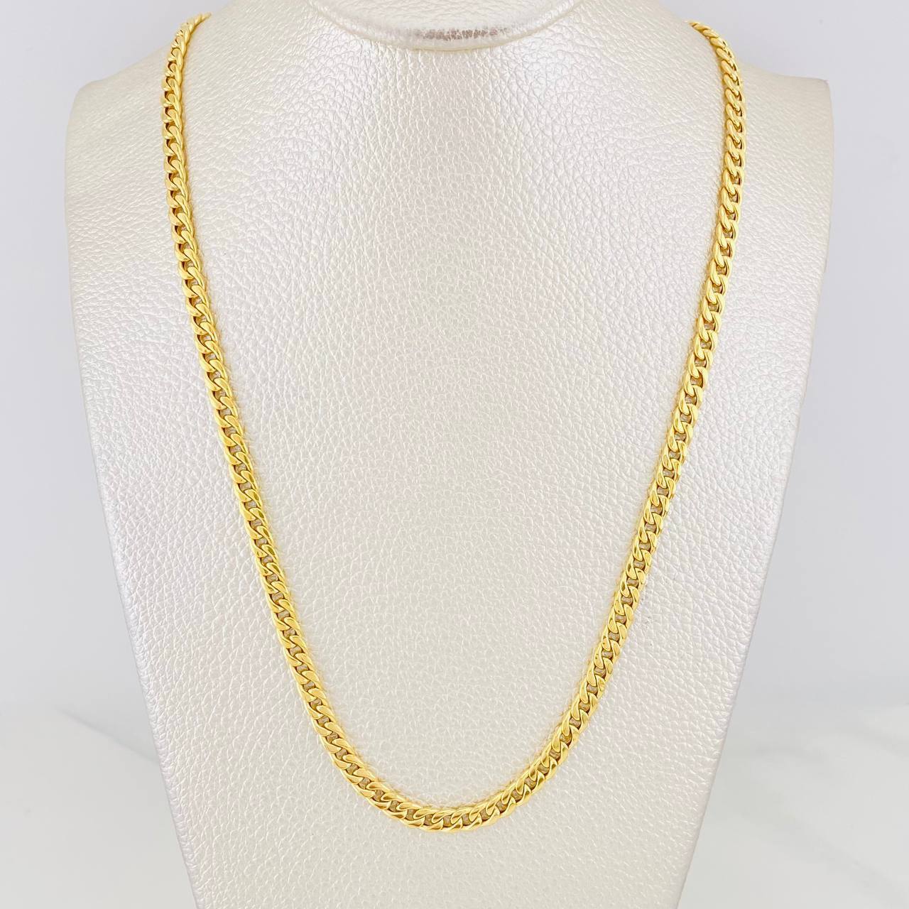 Cadena Cubana 4.15g / 50cm / 4.38mm Oro Amarillo 18K