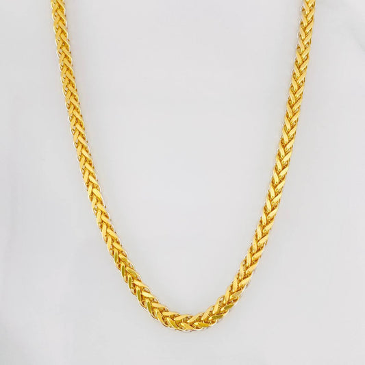 Cadena Franco 19.05g / 65cm / 3.59mm Dos Oros Amarillo Blanco 18K