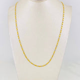 Cadena Escalera Plana 4.2g / 60cm / 2.43mm Dos Oros Amarillo Blanco 18K
