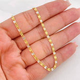 Cadena Escalera Plana 4.2g / 60cm / 2.43mm Dos Oros Amarillo Blanco 18K