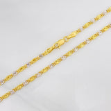 Cadena Escalera Plana 4.2g / 60cm / 2.43mm Dos Oros Amarillo Blanco 18K