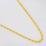 Cadena Escalera Plana 4.2g / 60cm / 2.43mm Dos Oros Amarillo Blanco 18K