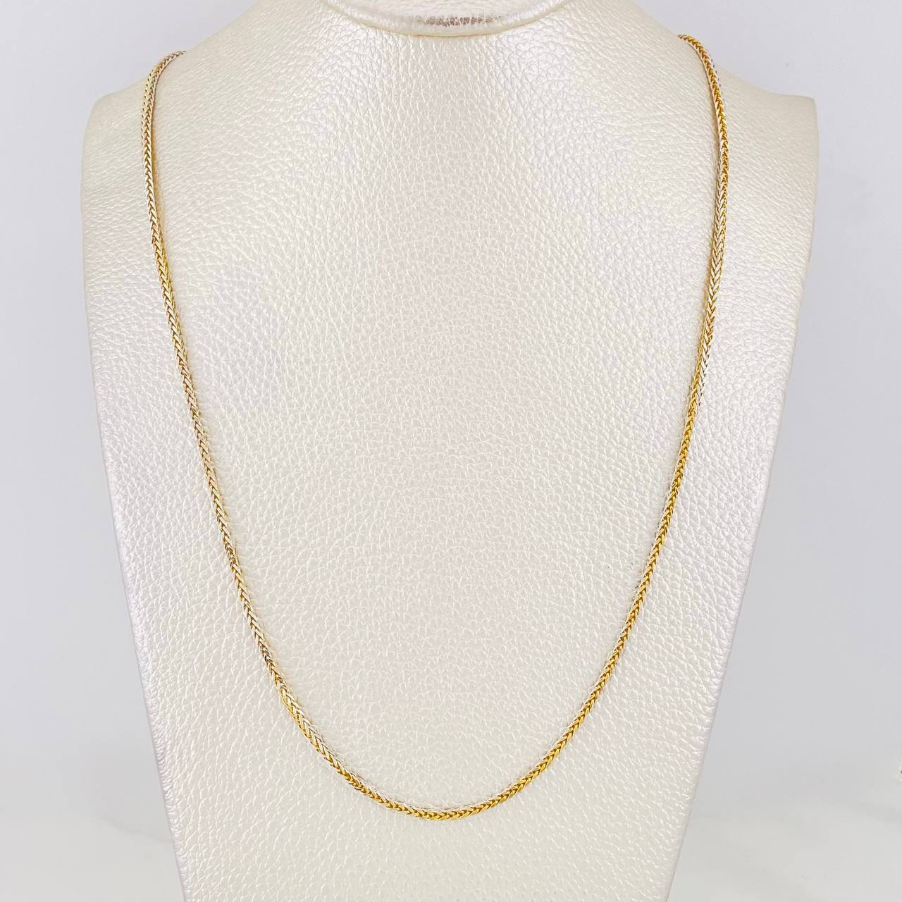Cadena Franco 5.05g / 60cm / 1.74mm Dos Oros Amarillo Blanco 18K