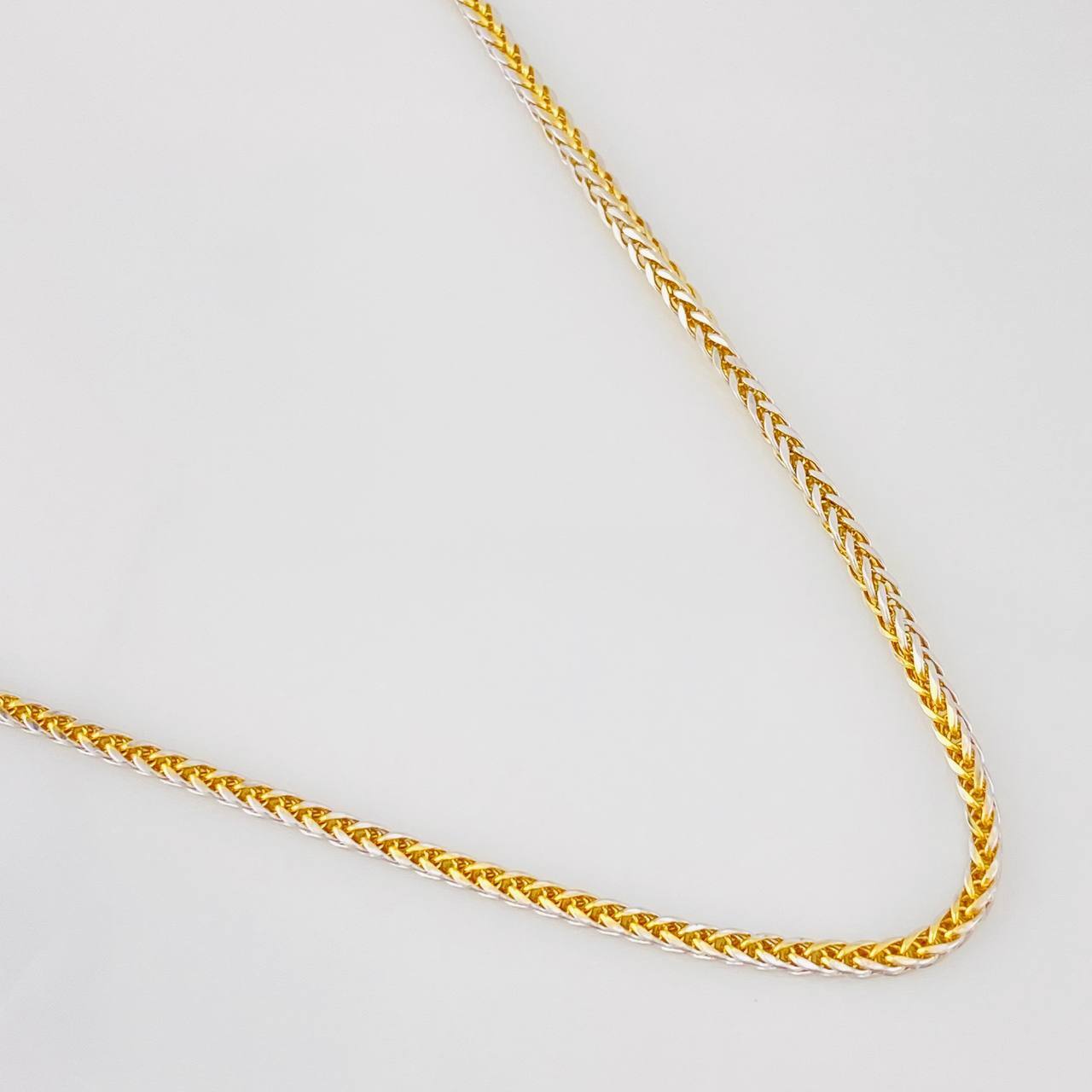 Cadena Franco 5.05g / 60cm / 1.74mm Dos Oros Amarillo Blanco 18K