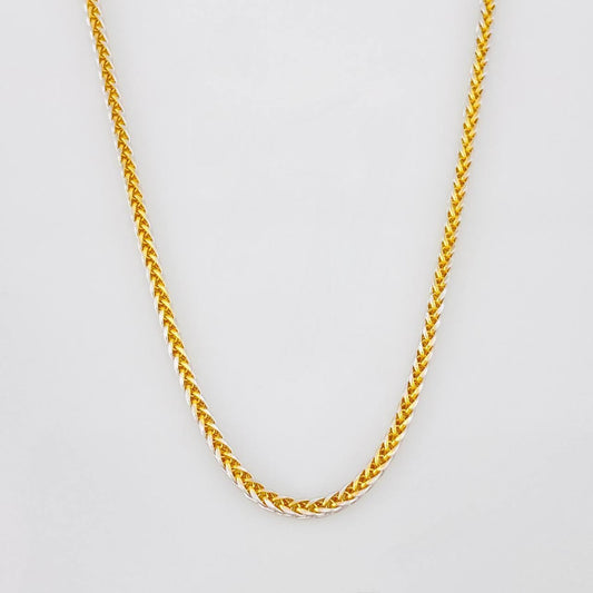 Cadena Franco 5.05g / 60cm / 1.74mm Dos Oros Amarillo Blanco 18K