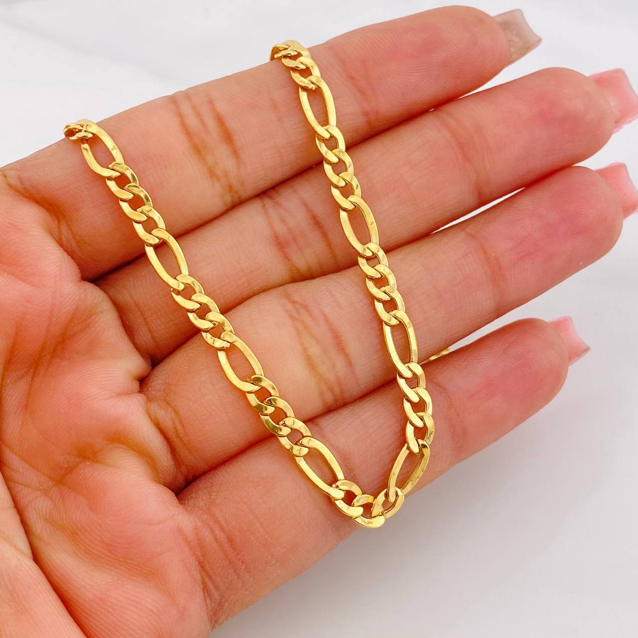 Cadena Figaro 9.15g / 60cm / 4.35mm Oro Amarillo 18K