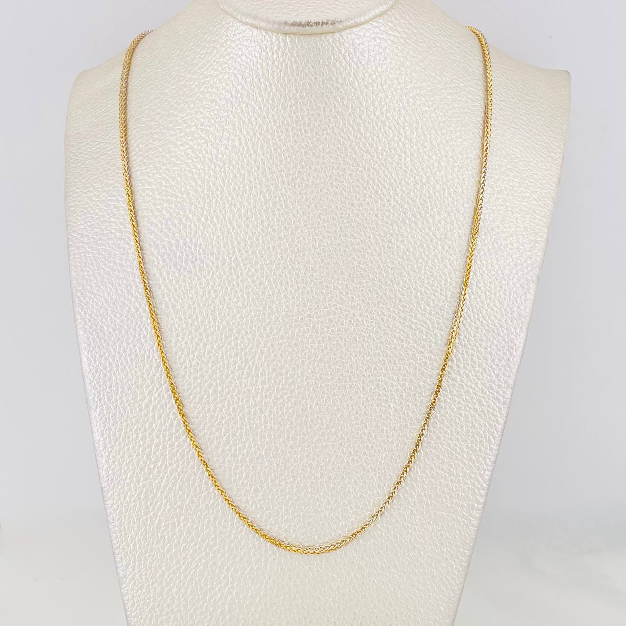 Cadena Franco 2.15g / 60cm / 1.6mm Dos Oros Amarillo Blanco 18K